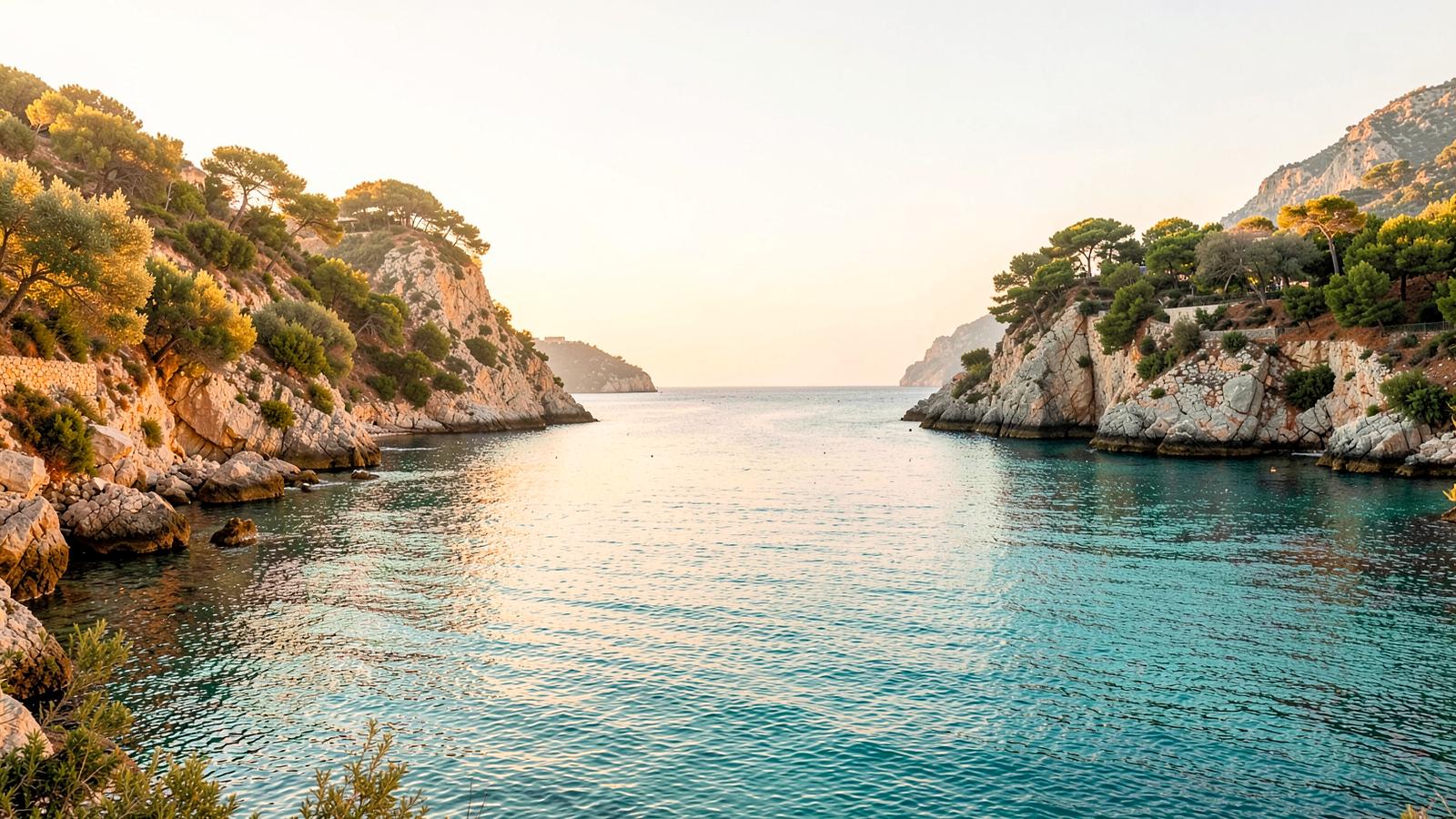 Mediterrane Küste im Morgenlicht